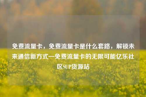免费流量卡	，免费流量卡是什么套路，解锁未来通信新方式—免费流量卡的无限可能亿乐社区SUP货源站  第1张