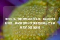 涨粉平台，微信视频号涨粉平台，崛起中的涨粉利器，揭秘新晋的社交媒体营销平台亿乐社区低价自营货源站