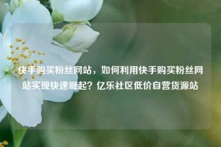 快手购买粉丝网站，如何利用快手购买粉丝网站实现快速崛起？亿乐社区低价自营货源站