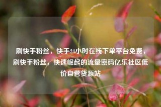 刷快手粉丝，快手24小时在线下单平台免费，刷快手粉丝，快速崛起的流量密码亿乐社区低价自营货源站