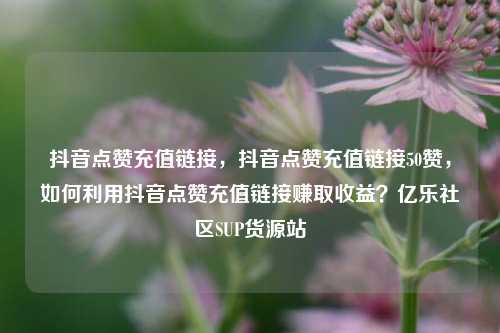抖音点赞充值链接，抖音点赞充值链接50赞，如何利用抖音点赞充值链接赚取收益？亿乐社区SUP货源站  第1张