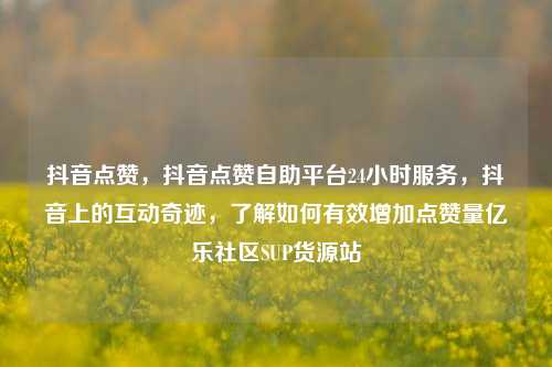 抖音点赞	，抖音点赞自助平台24小时服务，抖音上的互动奇迹，了解如何有效增加点赞量亿乐社区SUP货源站  第1张